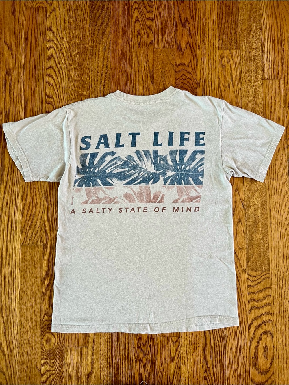 Salt Life Live Salty Mens Small Tan Beige Shirt Top Tee A Salty State of Mind